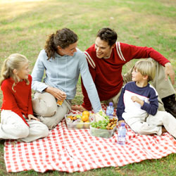 Family on a picnic.