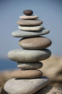 Balanced stacked stones