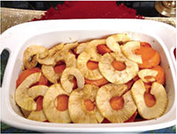 imagen de manzanas al horno y batatas