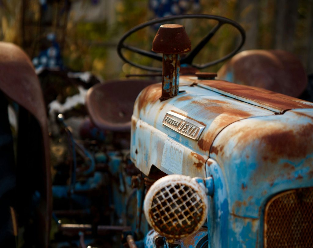 A rusty old tractor