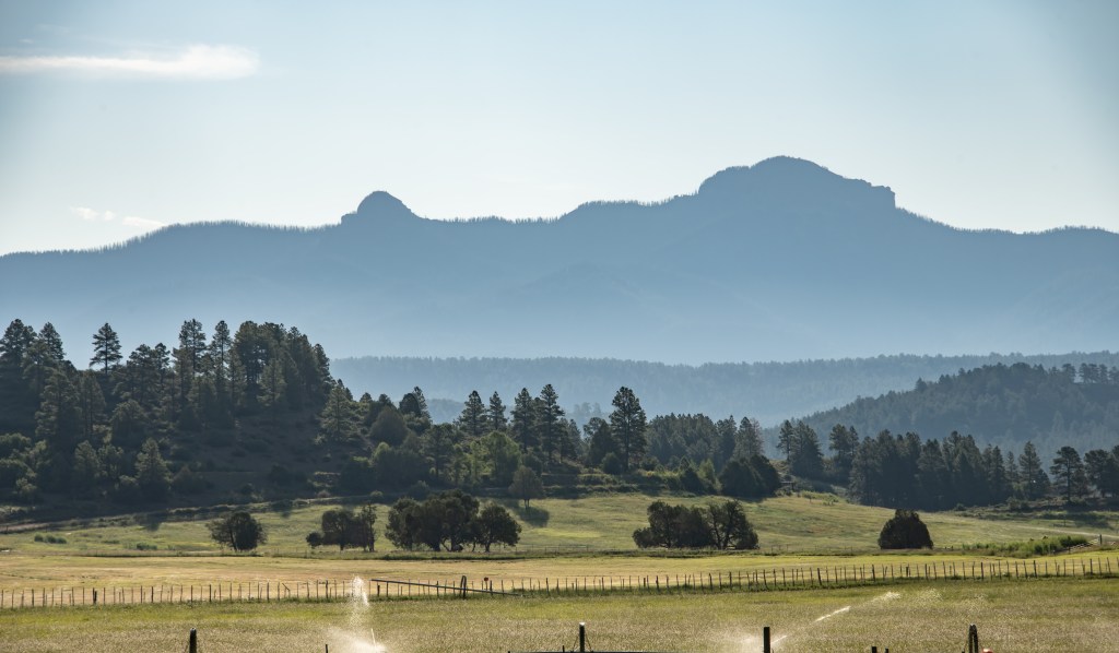 A view of the landscape and mountains from the Archuleta county fairgrounds