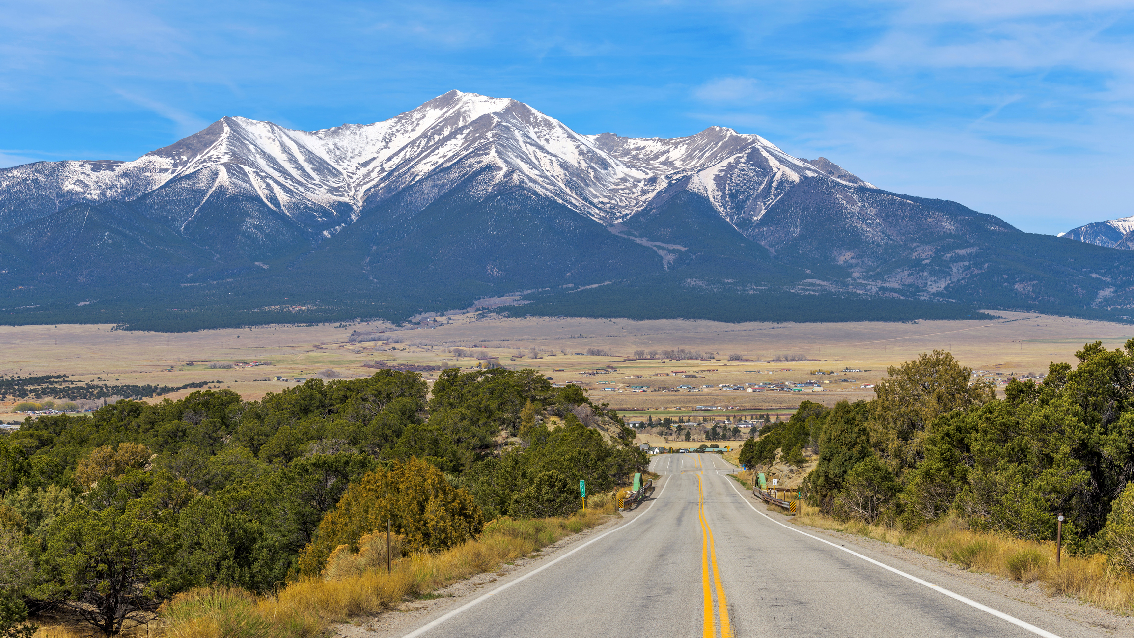 Panoramic view of Mount Princeton from HWY 285