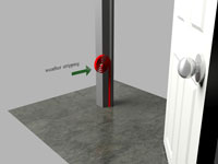 Figure 11. For the knob side of the door and above the door, weather stripping should be adhered to the narrow leading edge of the door frame.