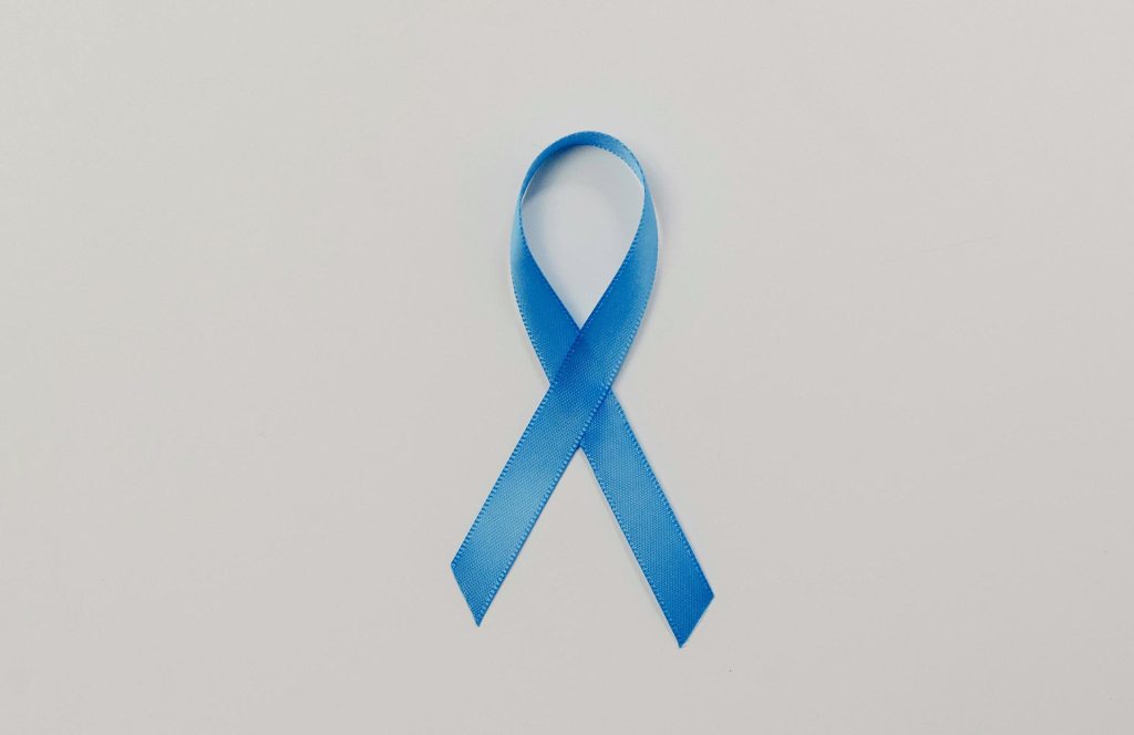 A blue ribbon