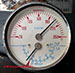 Hot water temperature gauges