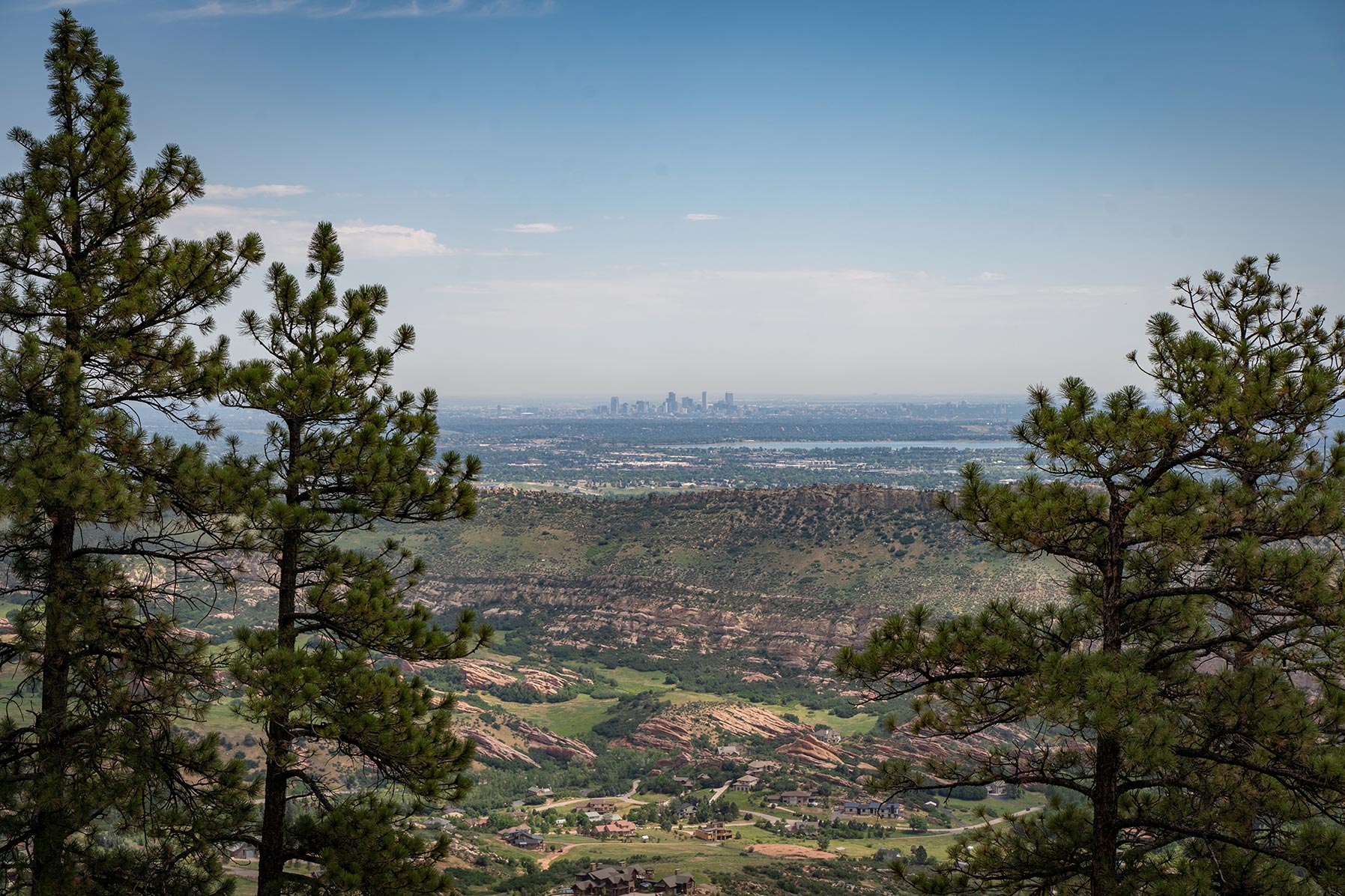 Mountain scene with city in the background