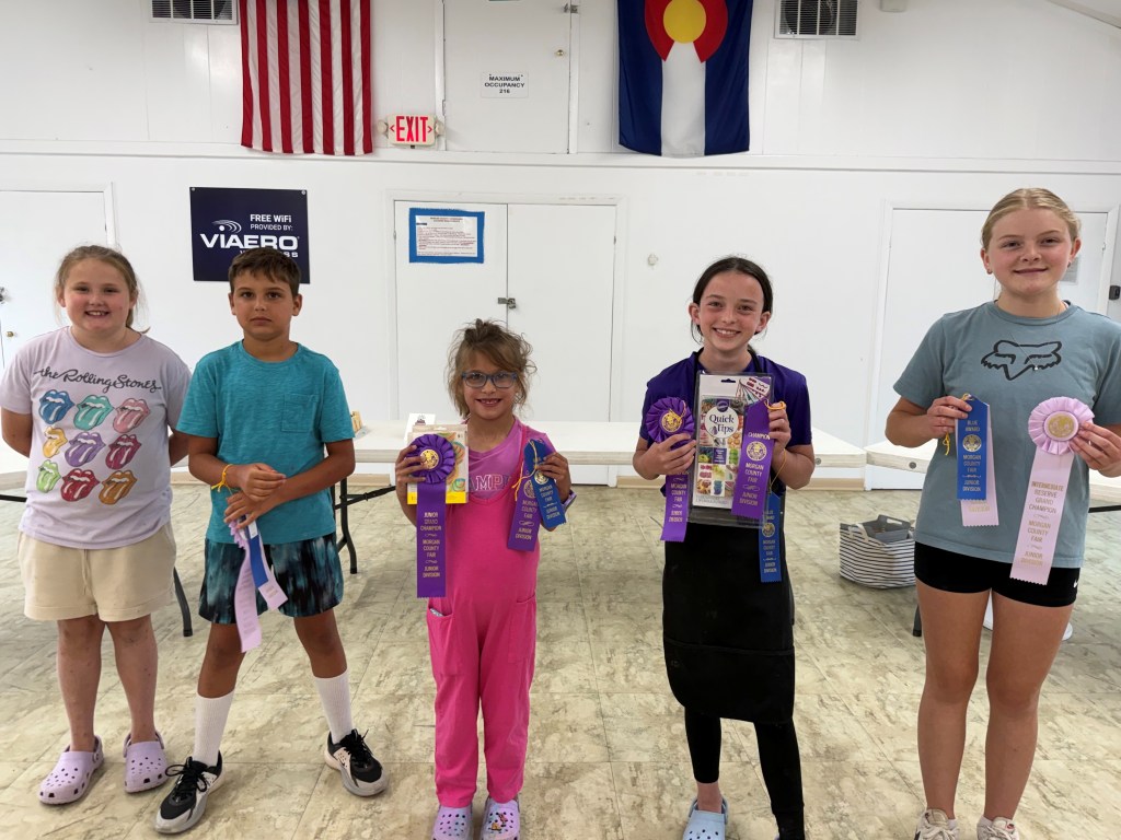 2026 Cake Decorating Contest participants from left to right: Angeleigh Ashlock, Brody Bristol, Taya Flock, Natalie Higgins, Maura Walter