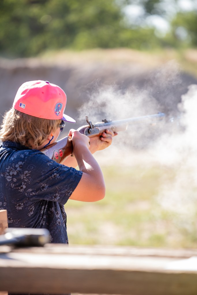 Bentley Larrick at the Muzzleloading contest