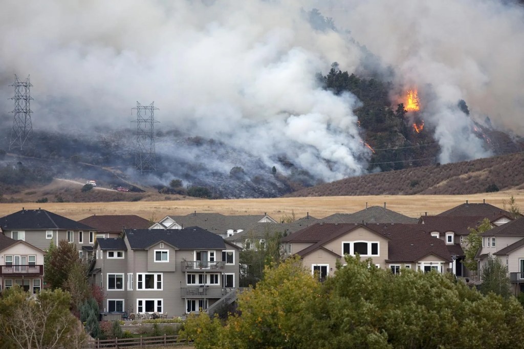 Smoke from a wildfire in Colorado