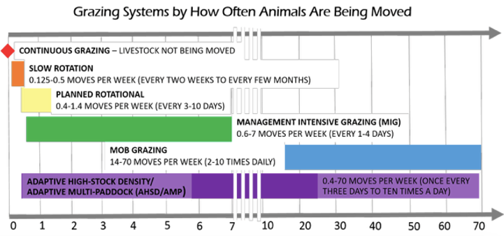 Diagram illustrating frequency of animal movements based on grazing 