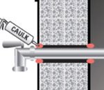 Caulk or spray foam can be applied on the inside and outside of the home as necessary.