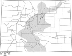 Map of meadow vole distribution in Colorado