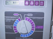 An irrigation controller with capability for changing water percentage for seasonal adjustment, and setting multiple start times for irrigation cycling