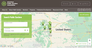 Searching for public gardens in Colorado on the American Public Gardens Association website.
