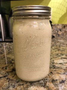 sourdough starter in a glass jar