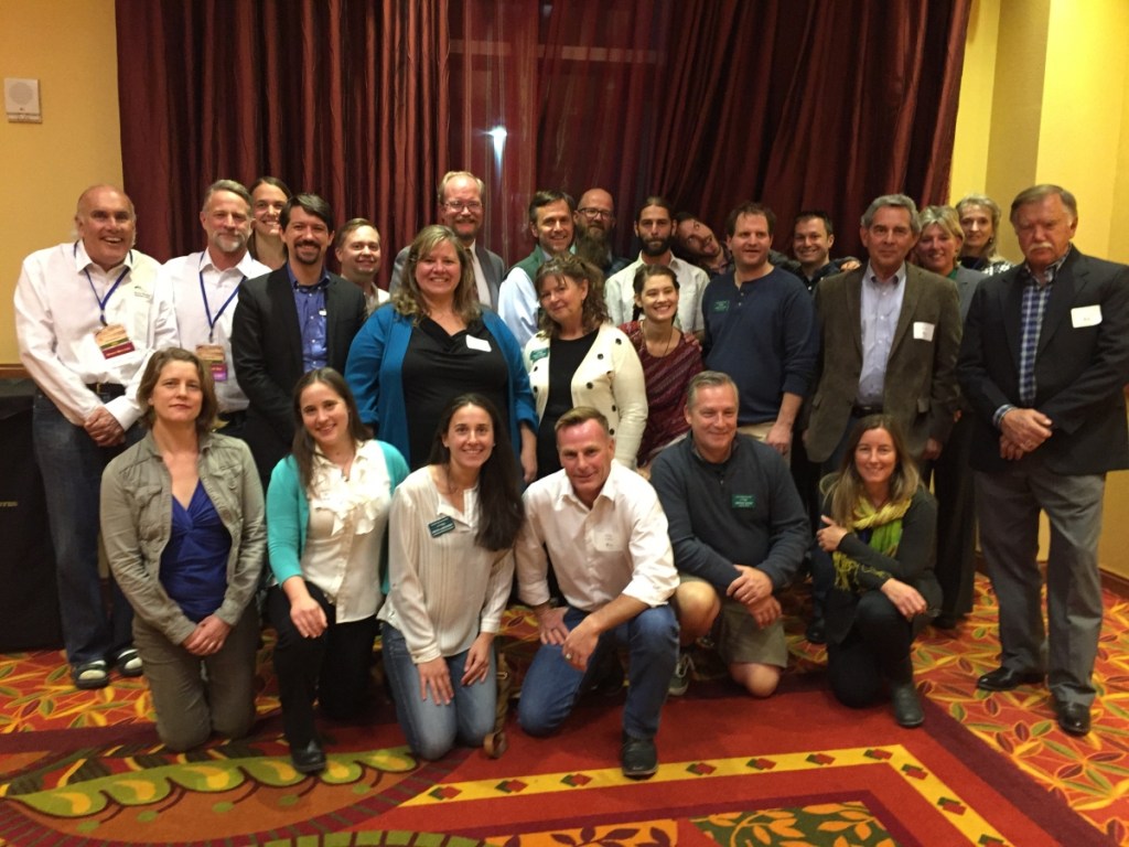 A group of people stand together at a CBF event
