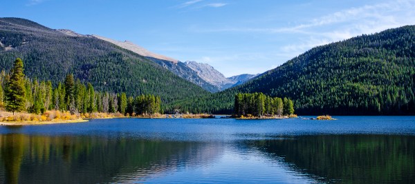a lake high in the mountains