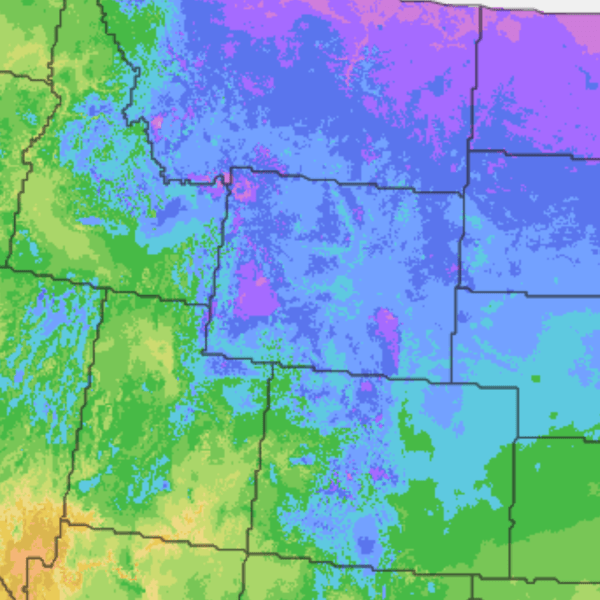 Color-coded map of U.S. states indicating plant hardiness zones.