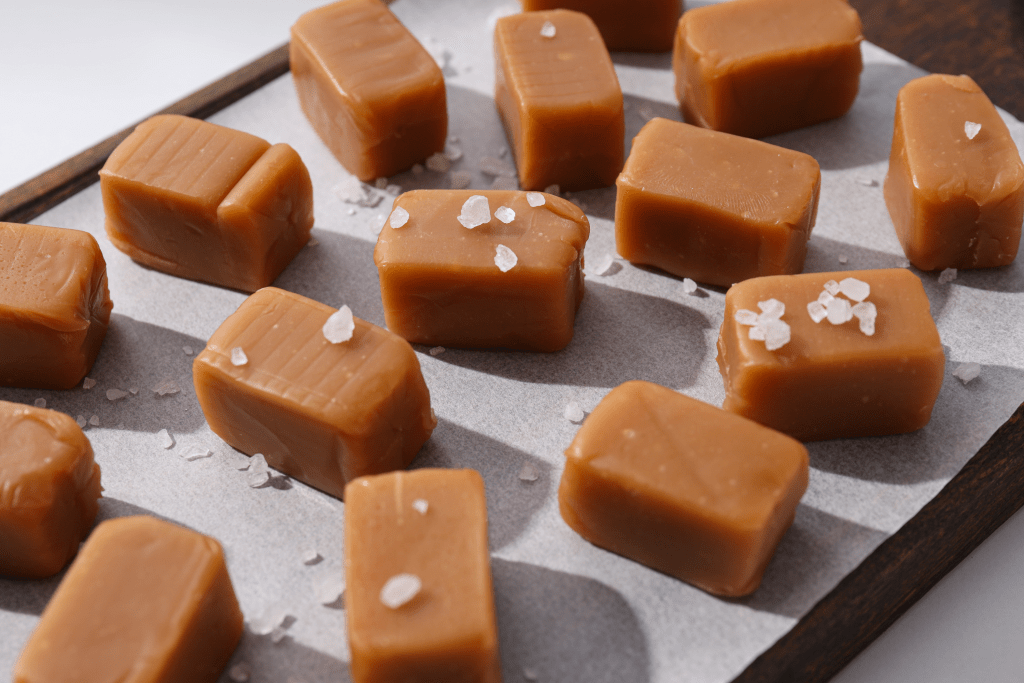 caramels on a tray