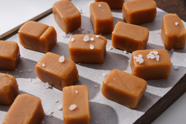 caramels on a tray