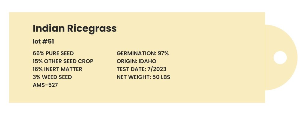 Seed tag example